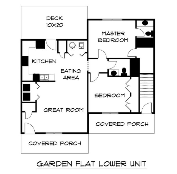 Garden Flat Lower Unit Floor Plan Image